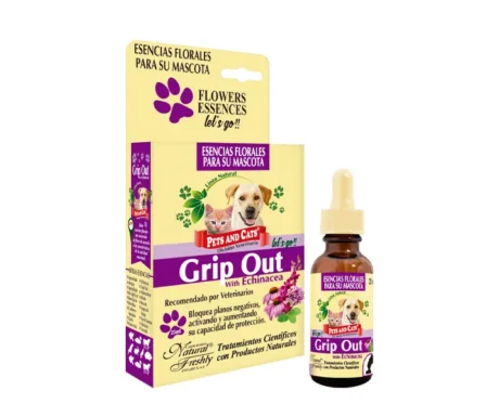 <span class="highlight-prefix">Esencias naturales para gatos:</span> P & C Esencia Grip Out con Equinácea Let's Go, frasco de 25 ml.