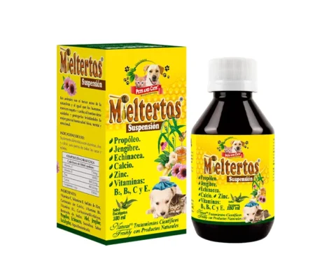 <span class="highlight-prefix">Producto natural para la salud y bienestar de tu gato:</span> P & C Mieltertos Suspensión Mascotas x 180 ml.