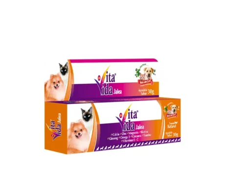 <span class="highlight-prefix">Producto natural para la salud y bienestar de tu perro:</span> P & C Vita Vida Jalea, tubo de 30 g.
